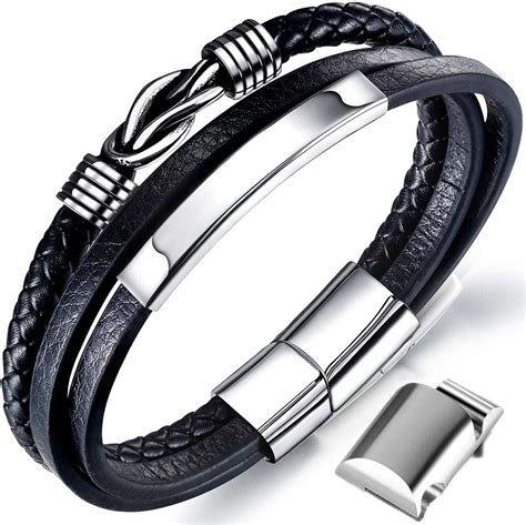 bracciale nero cuoio|Amazon.it: Bracciale Cuoio Uomo.